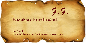 Fazekas Ferdinánd névjegykártya