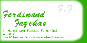 ferdinand fazekas business card